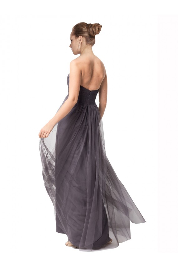 Vintage Rose Linea A Innamorato Tulle Lunga Abiti da damigella donore Basso Prezzo