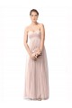 Vintage Rose Linea A Innamorato Tulle Lunga Abiti da damigella donore Basso Prezzo