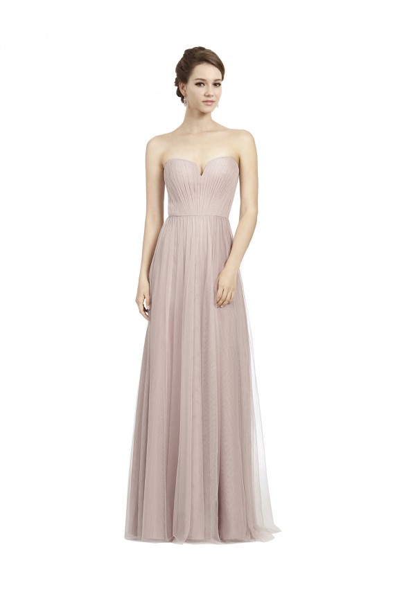 Vintage Rose Linea A Innamorato Tulle Lunga Abiti da damigella donore Basso Prezzo
