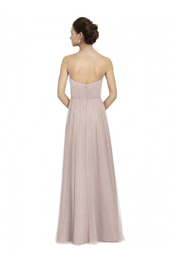 Vintage Rose Linea A Innamorato Tulle Lunga Abiti da damigella donore Basso Prezzo