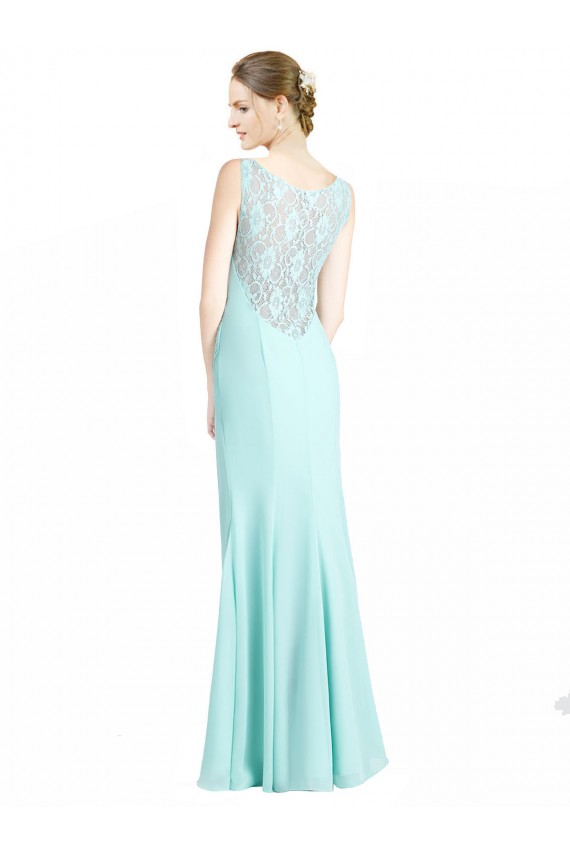 Waterfall Stile sirena Scollatura a V Chiffona Pizzo Lunga Abiti da damigella donore Basso Prezzo