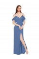 Windsor Blu Linea A Chiffona Lunga Abiti da damigella donore Basso Prezzo