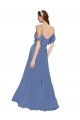 Windsor Blu Linea A Chiffona Lunga Abiti da damigella donore Basso Prezzo