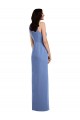 Windsor Blu Linea A Collo Gioiello Chiffona Lunga Abiti da damigella donore Basso Prezzo