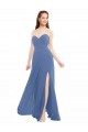 Windsor Blu Linea A Innamorato Chiffona Lunga Abiti da damigella donore Basso Prezzo