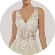 Scollatura a V Abiti da sposa Basso Prezzo